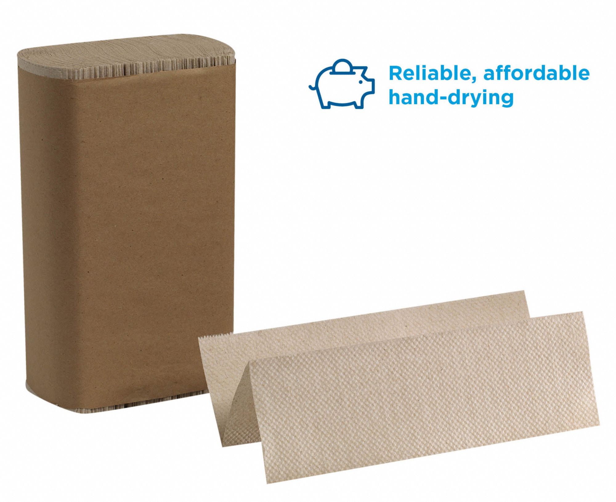 Paper Towel Sheets Brown, 9 1/4 in Sheet Wd, 9 1/2 in