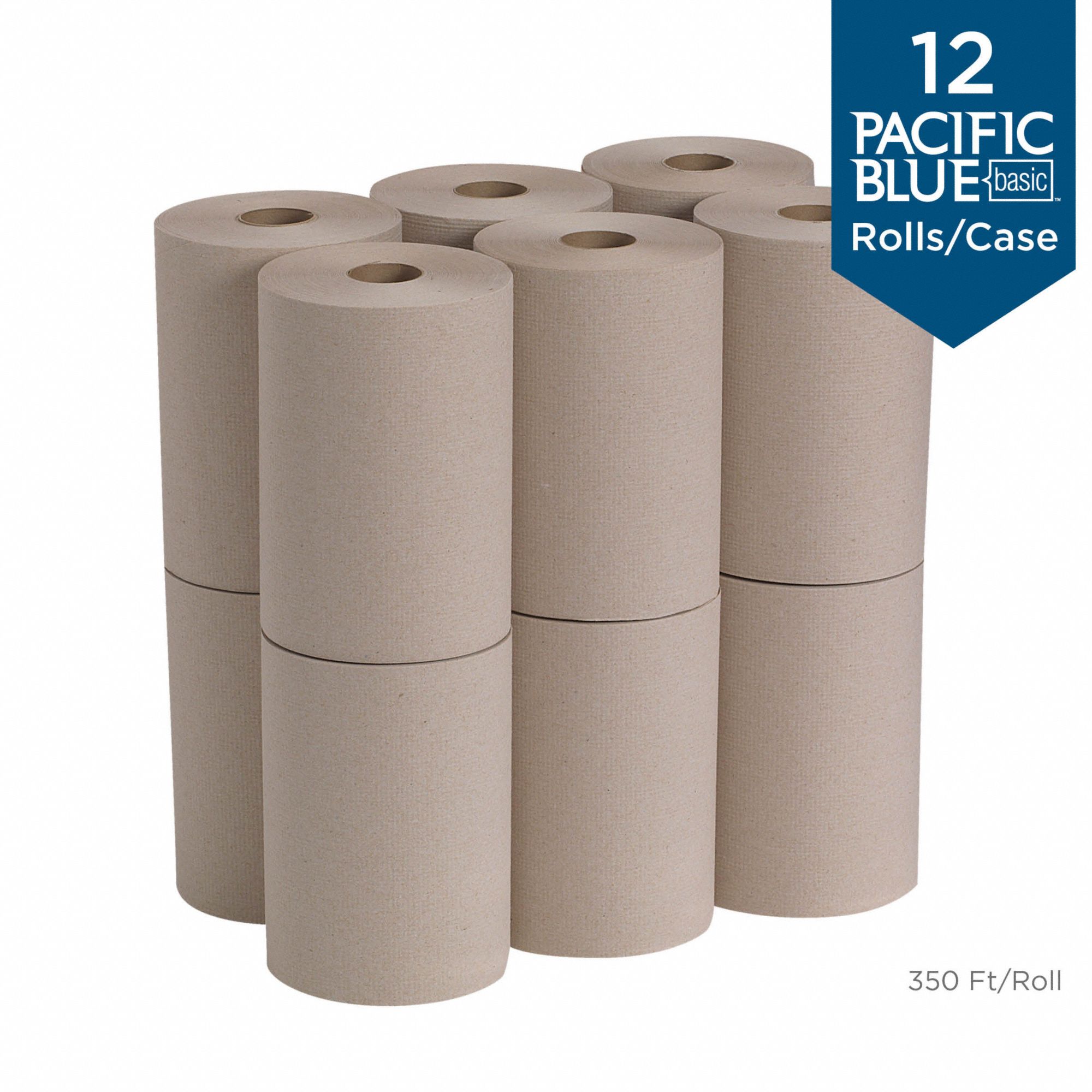 Paper Towel Roll Brown, 7 7/8 in Roll Wd, 350 ft Roll