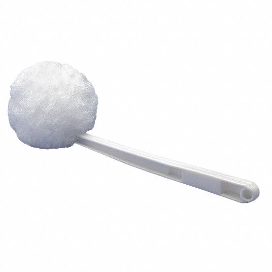 TOUGH GUY 14 inL Fiber Long Handle Toilet Brush, White 2U288280300