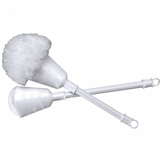 TOUGH GUY 14 inL Polypropylene Long Handle Toilet Brush, White 2U289