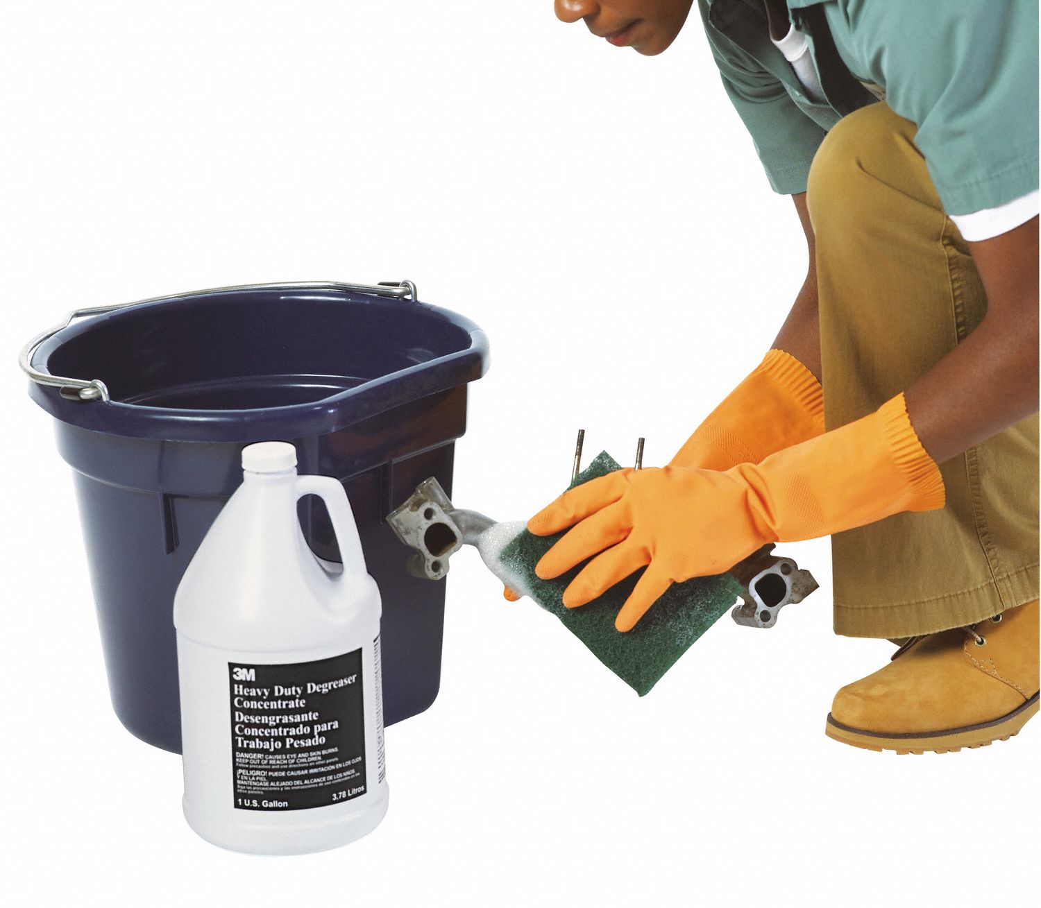 3M 6 in x 9 in Synthetic Fiber Scouring Pad, Green, 20PK 2U64396