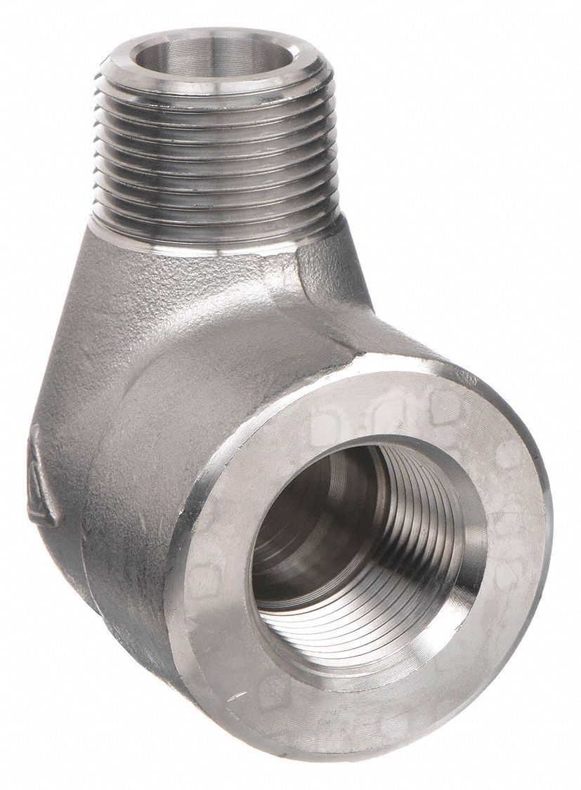 90 °  STREET ELBOW: 304 STAINLESS STEEL, ⅛ IN X ⅛ IN FITTING, FEMALE NPT X MALE NPT