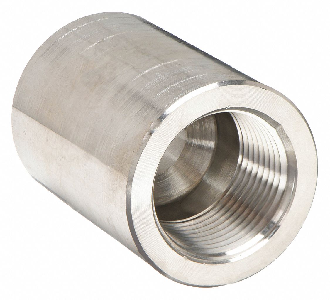 REDUCING COUPLING: 316 STAINLESS STEEL, ½ IN X ¼ IN FITTING, FEMALE NPT X FEMALE NPT