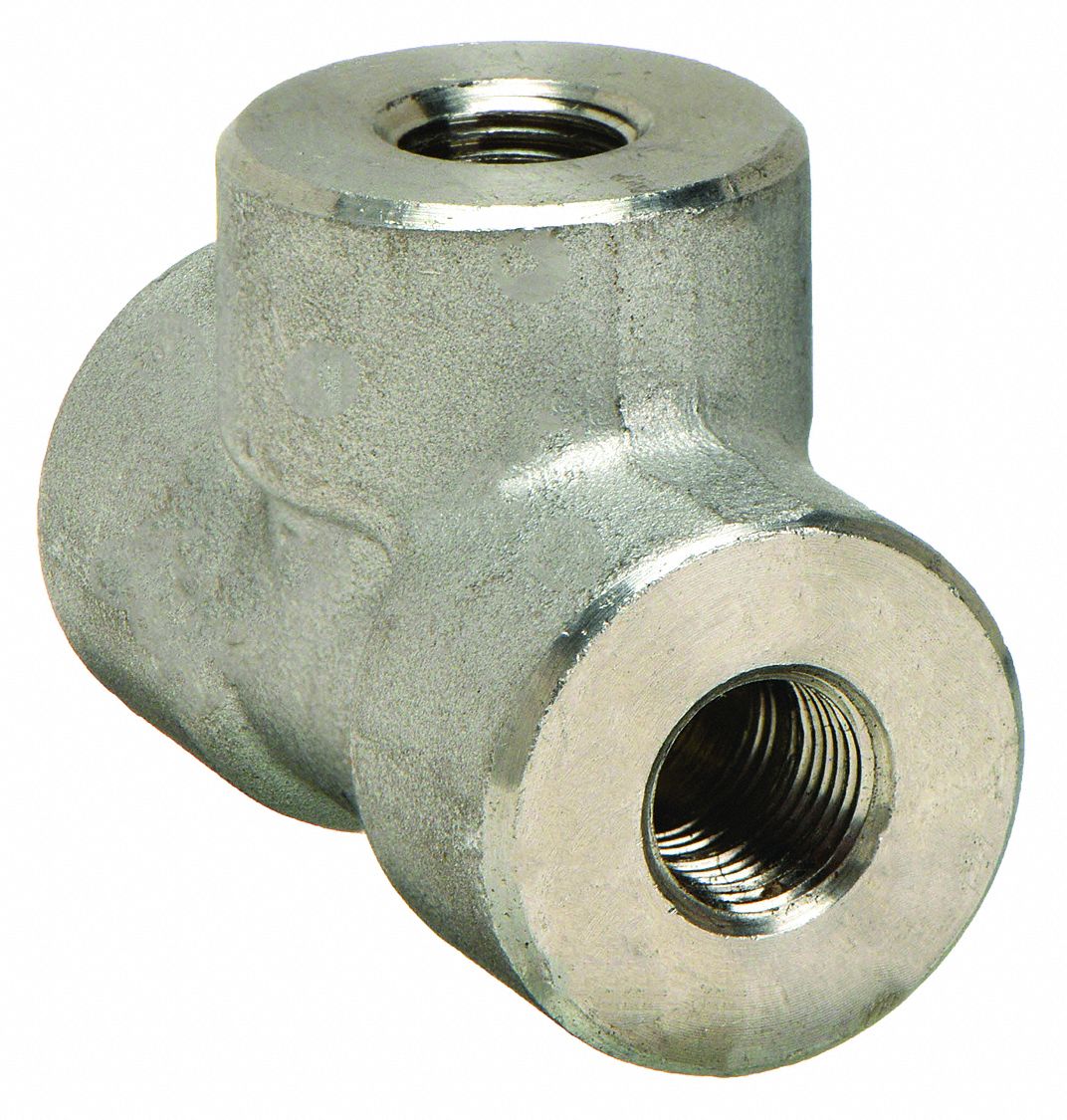 TEE: 316 STAINLESS STEEL, ⅛ IN X ⅛ IN X ⅛ IN FITTING PIPE SIZE, CLASS 3000