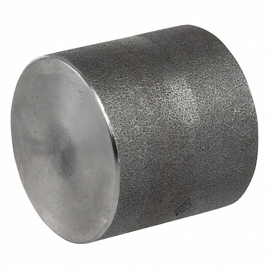 Round Cap: 316L Stainless Steel, 1 in Fitting Pipe Size, Female NPT, Class 3000, 1 5/8 in Overall Lg