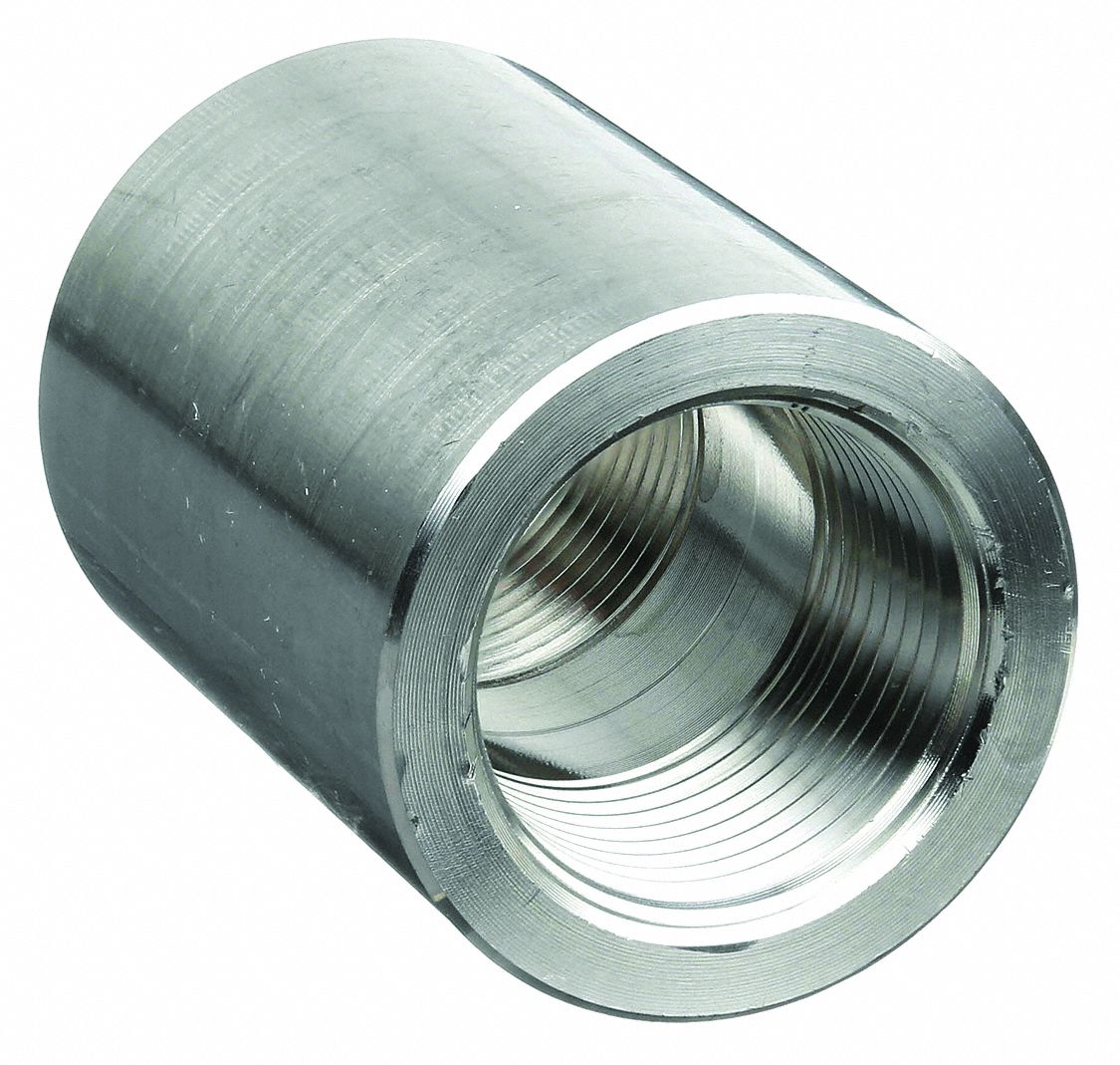 Coupling: 304 Stainless Steel, 1 in x 1 in Fitting Pipe Size, Female NPT x Female NPT, Class 3000