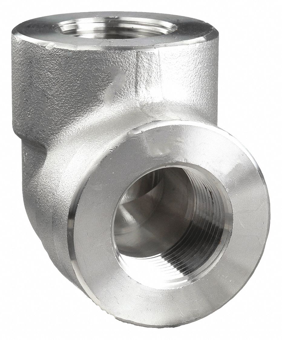 90 °  ELBOW: 304 STAINLESS STEEL, ¼ IN X ¼ IN FITTING PIPE SIZE, FEMALE NPT X FEMALE NPT