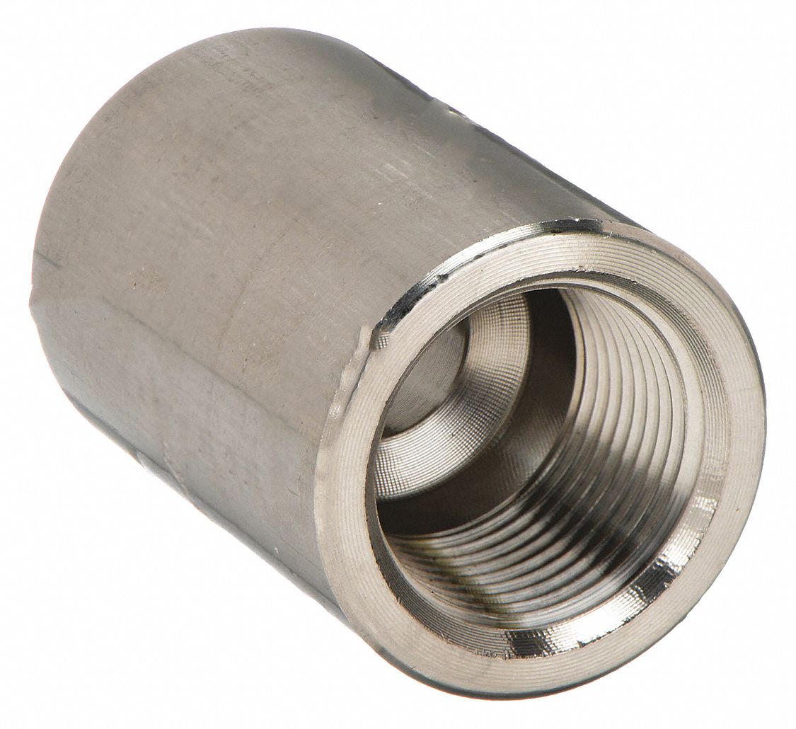 REDUCING COUPLING: 304 STAINLESS STEEL, ¾ IN X ⅜ IN FITTING, FEMALE NPT X FEMALE NPT