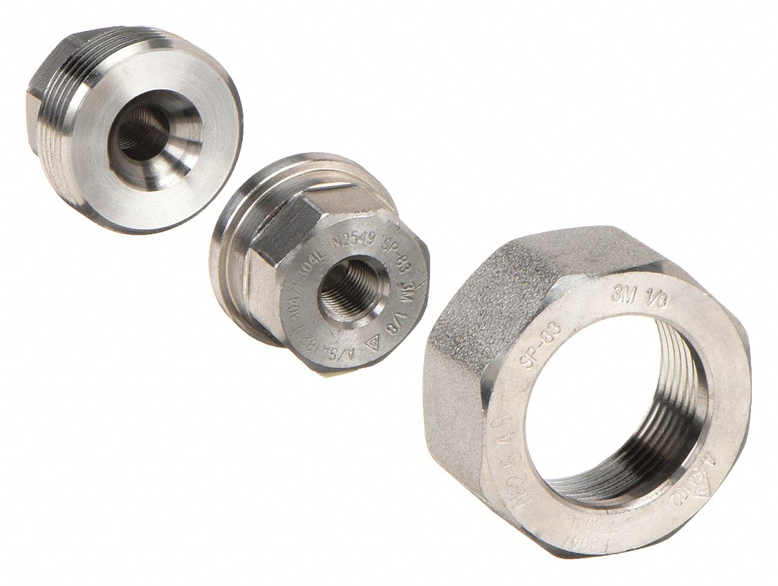 Union: 304 Stainless Steel, 1/8 in x 1/8 in Fitting Pipe Size, Female NPT x Female NPT, Class 3000