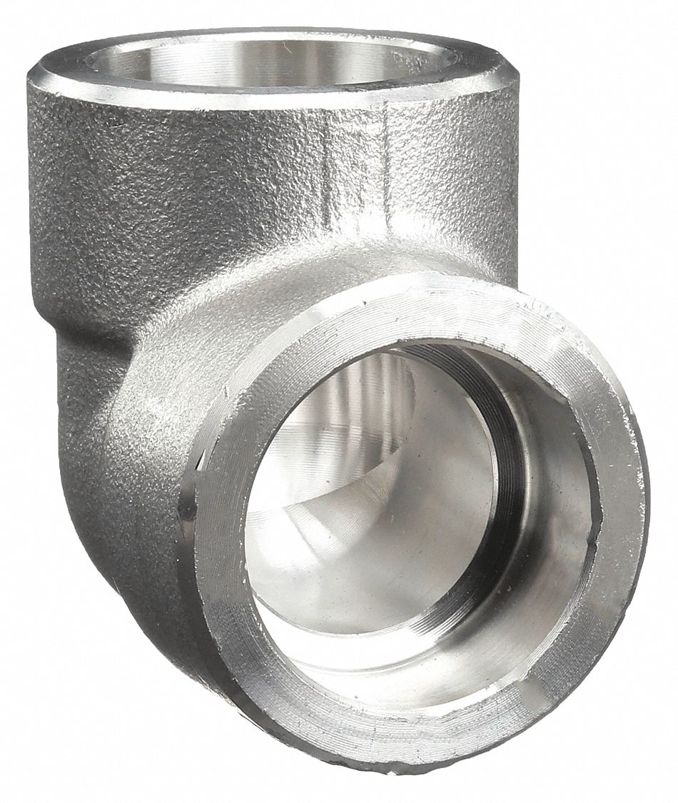 90° Elbow: 316 Stainless Steel, 1 in x 1 in Fitting Pipe Size, Female x Female, Class 3000