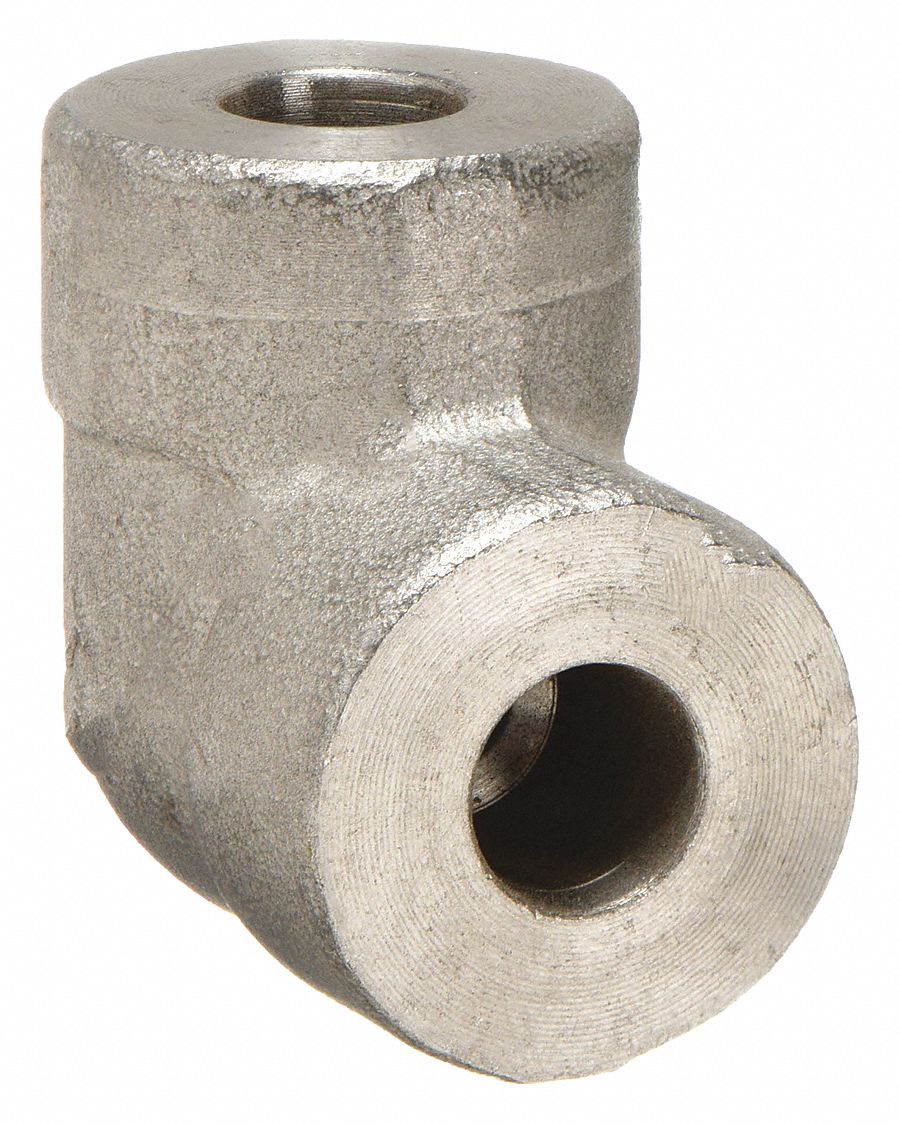 90° Elbow: 304 Stainless Steel, 1/8 in x 1/8 in Fitting Pipe Size, Female x Female, Class 3000