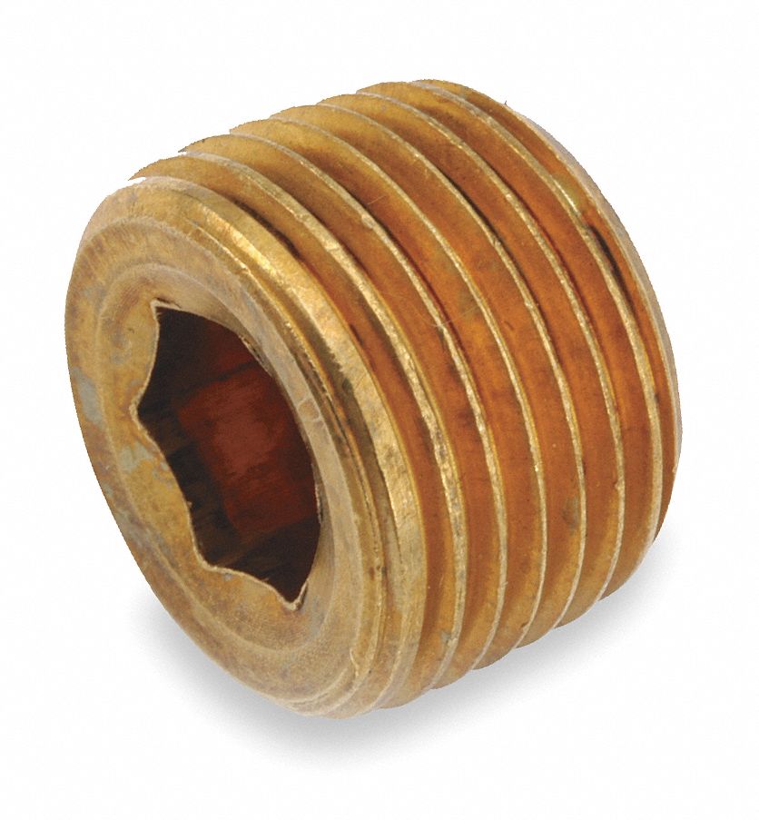 ANDERSON METALS Brass Countersink Plug, NPT, 3/4 in Pipe Size, 1 EA 2UDW30611512 Grainger