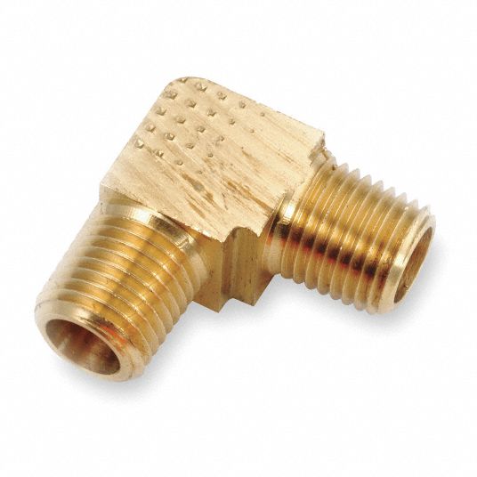 ANDERSON METALS Brass Male Elbow, 90°, MNPT, 3/8 in Pipe Size, 1 EA