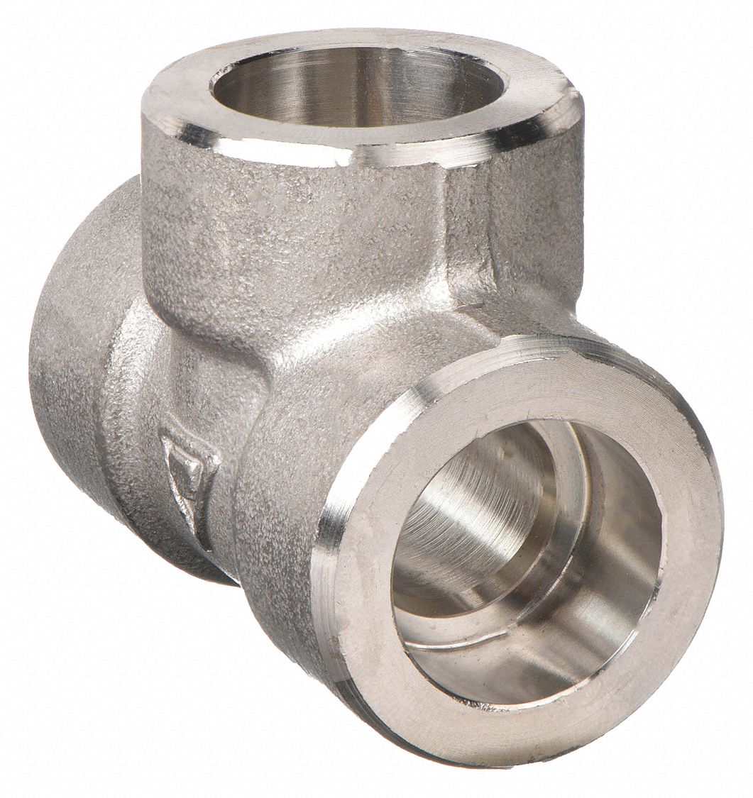 Grainger Approved 304 Stainless Steel Tee Socket Weld 34 Pipe Size Pipe Fitting 2ue34 8798