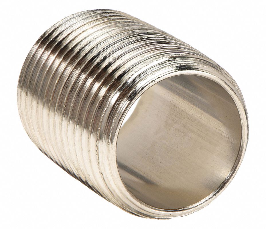 APPROVED VENDOR Niple para Tubería 1/2" Latón Cromado, Rosca Cerrada