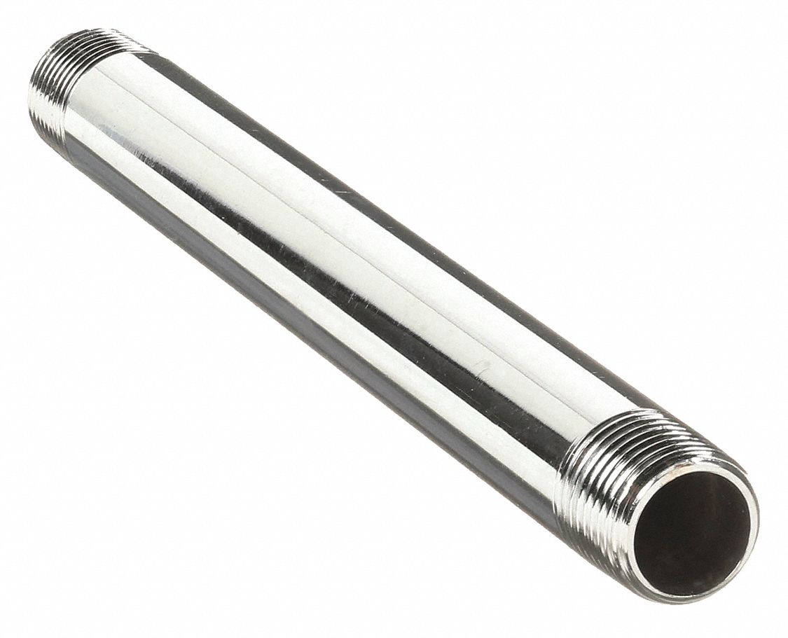 Brass, 3/8 in Nominal Pipe Size, Nipple 2UEV1813000680 Grainger