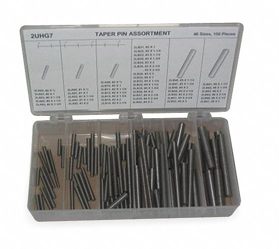 GRAINGER APPROVED TPKIT46100 Taper Pin Asst,Std,Stl,100 Pcs,46 Sizes eBay