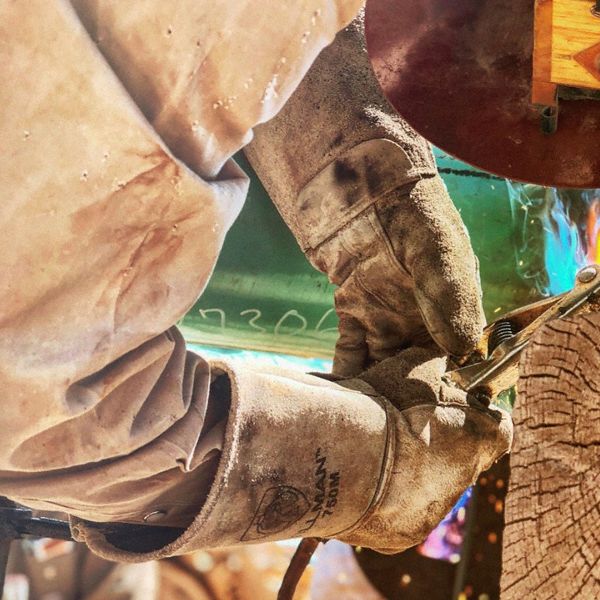 TILLMAN Welding Gloves Straight Thumb, Straight Cuff, Premium, White