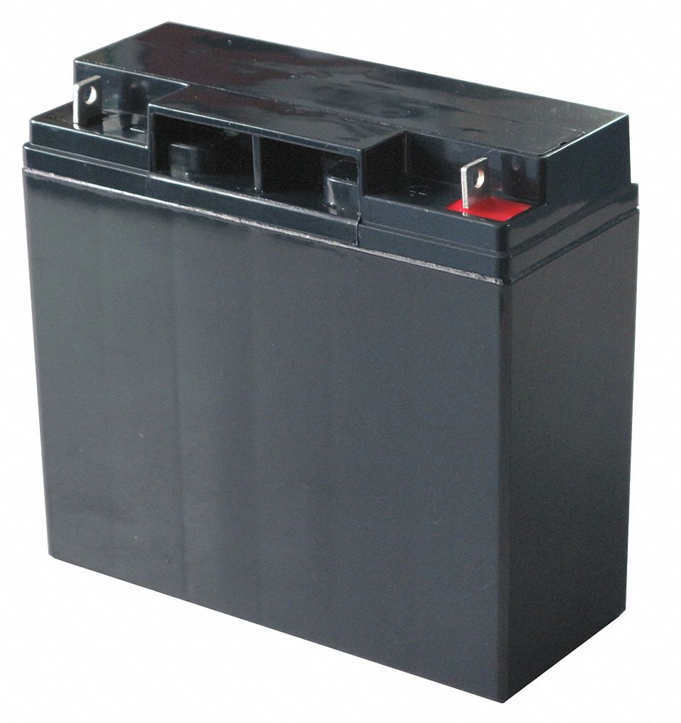 GRAINGER APPROVED 12V DC, Sealed Lead Acid Battery, 17 Ah, Tab with