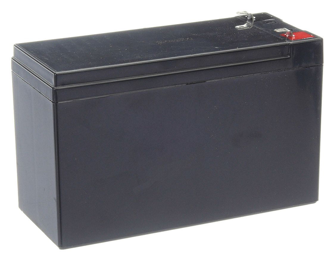 Sealed Lead Acid Battery: 12V DC, 7 Ah Capacity, 3.7 in Ht, 5.94 in Wd, 2.56 in Dp