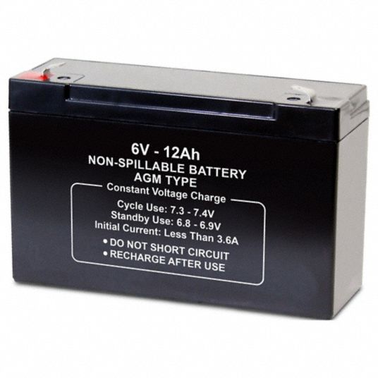 Battery, 6Vdc, 12Ah, 0.250 FASTON 2UKK6