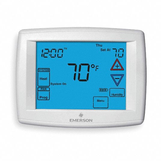 EMERSON Low Voltage Thermostat, Stages Cool 2, Stages Heat 4 2UPG8