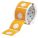 PUSH BUTTON LABEL,YELLOW,POLYESTER