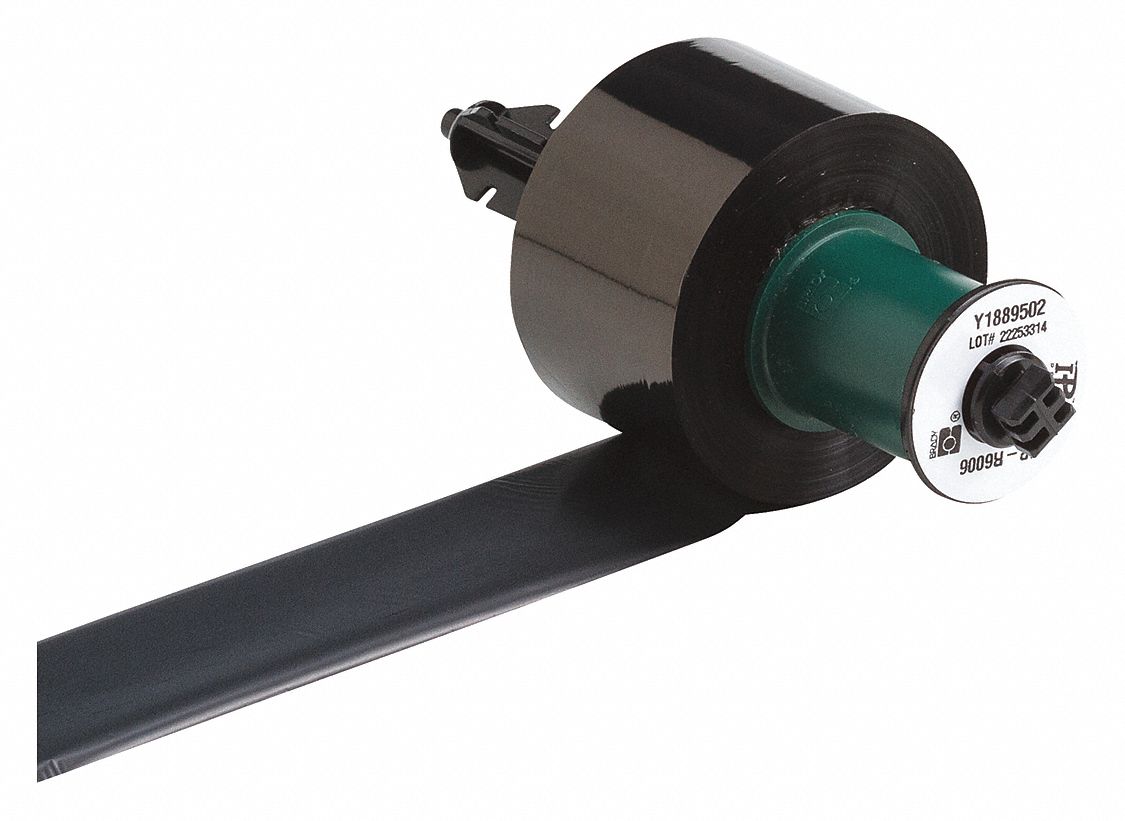 Single-Color Printer Ribbon: 1 9/16 in x 984 ft, Black, Resin, R6000