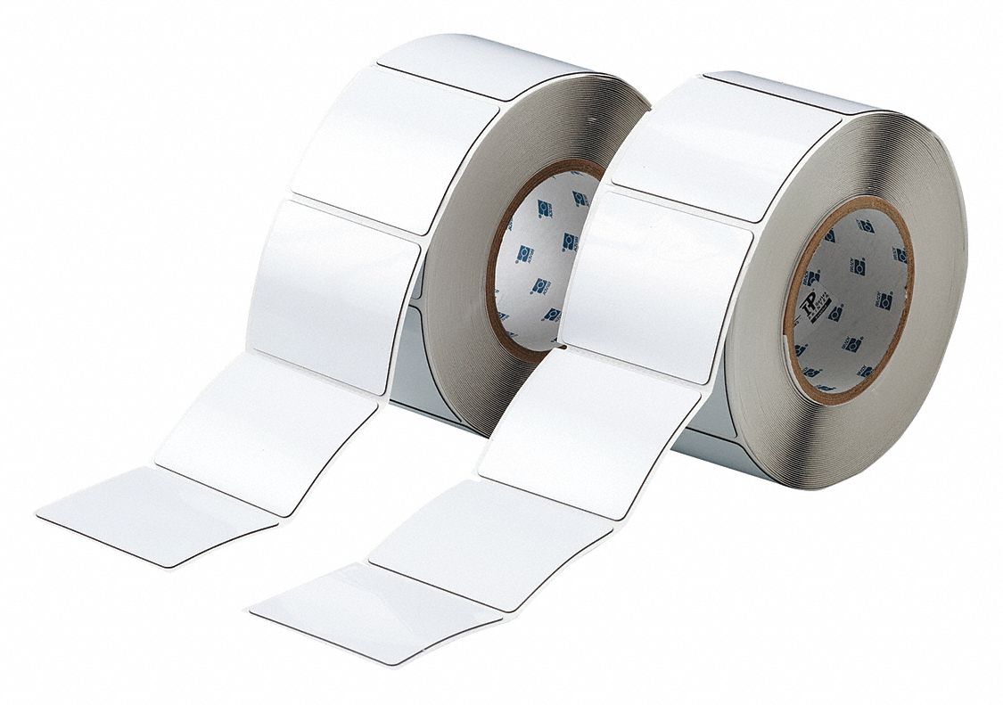 LABEL,WHITE,GLOSSY POLYESTER,3" W,PK2