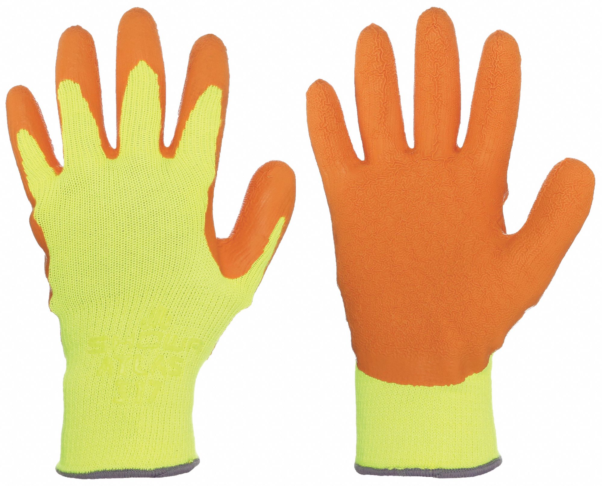 COATED GLOVES, S (7), ROUGH, LATEX, DIPPED PALM, ANSI ABRASION LEVEL 4, 10 GA