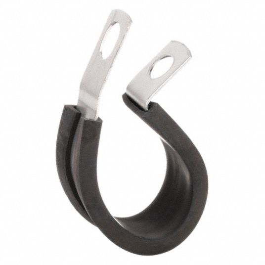 APPROVED VENDOR Clamp, Loop Strap: 304 Stainless Steel, Black, 3/4 in Cable  Clamping Dia., 25 PK