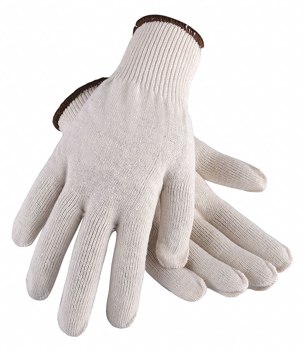 HEAVYWEIGHT KNIT GLOVES, L (9), UNCOATED, COTTON, 13 GA, FULL FINGER, KNIT CUFF