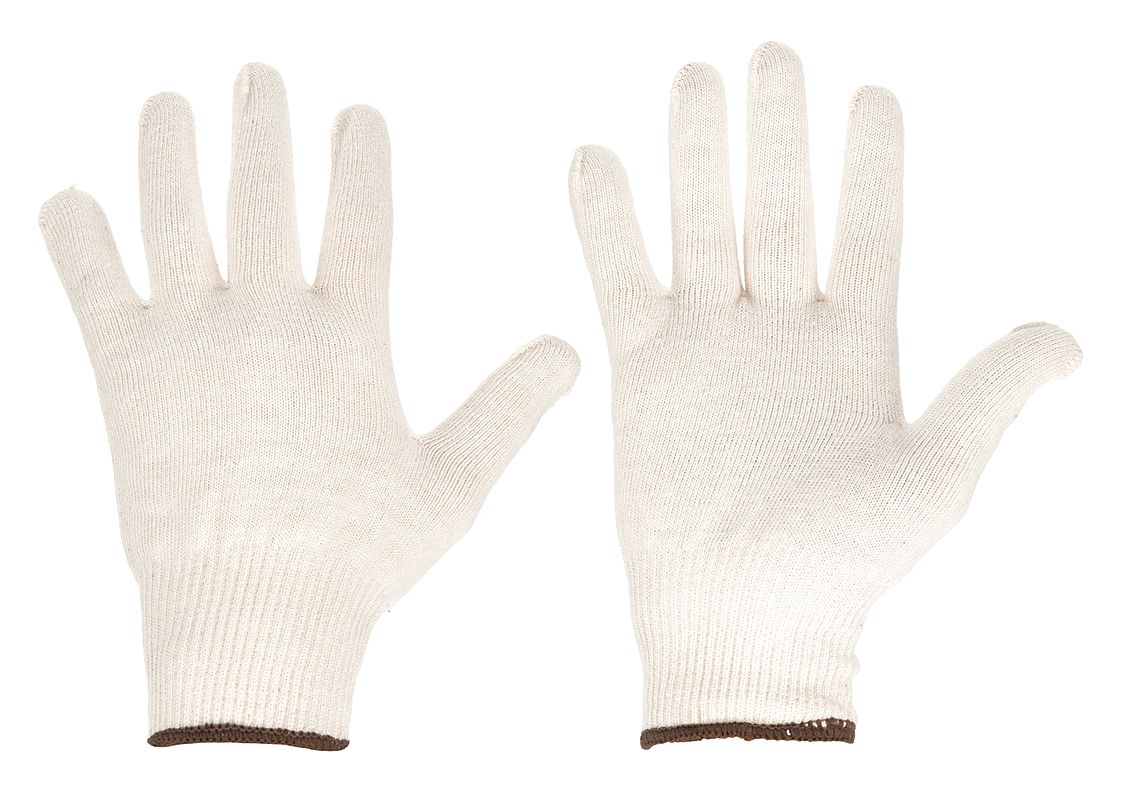 Knit Gloves: L ( 9 ), Uncoated, Uncoated, Cotton, Polyester ( 13 ga ), Full Finger, 1 PR