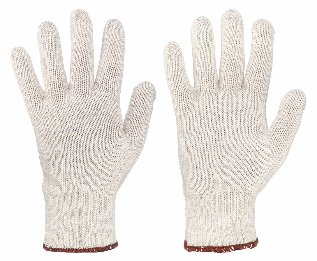 KNIT GLOVES,UNCOATED,COTTON,S,BEIGE,PR