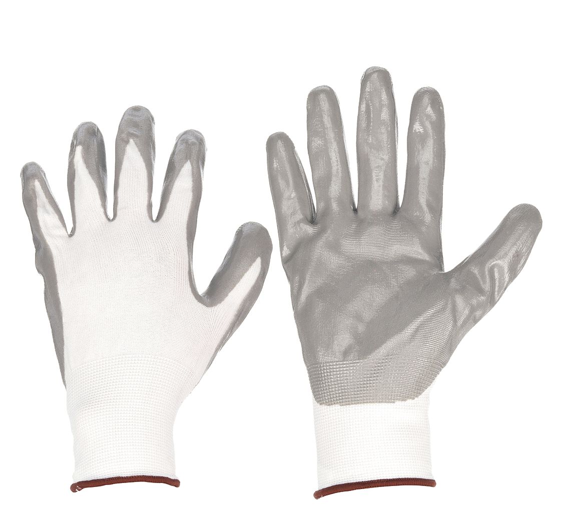 COATED GLOVES, S (7), SMOOTH, NITRILE, DIPPED PALM, ANSI ABRASION LEVEL 4, KNIT CUFF