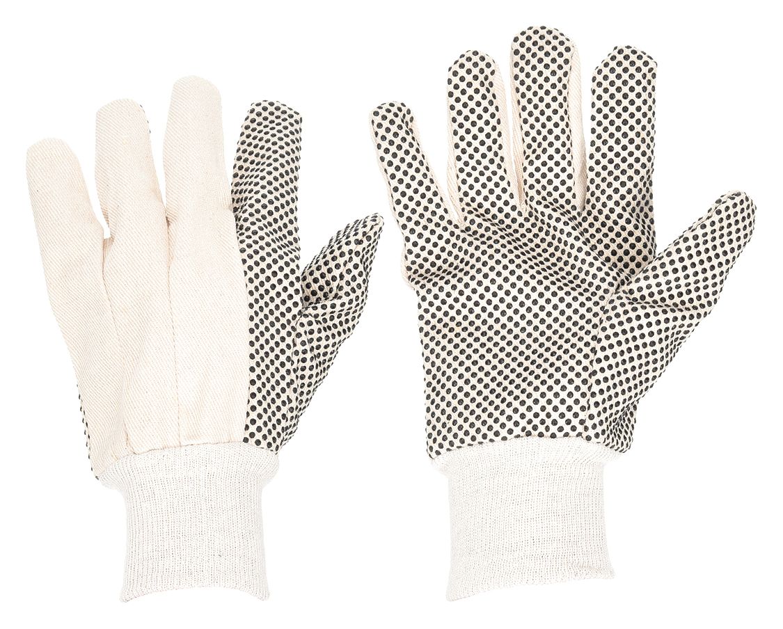 KNIT GLOVES,PVC/CTTN/PES,L,BLACK/WHT,PR