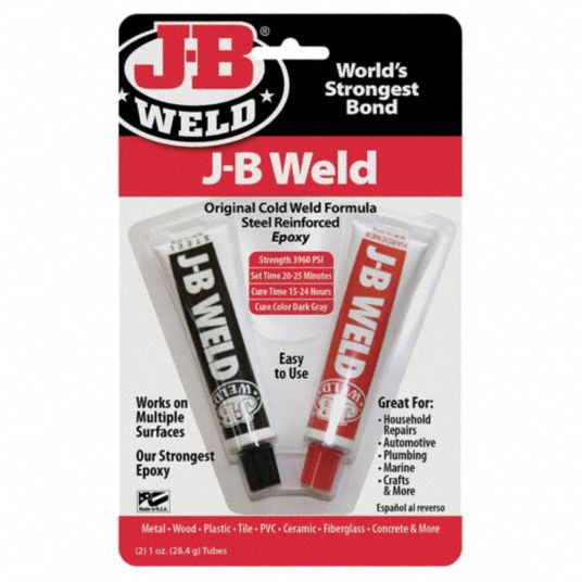 J B Weld Epoxy Adhesive Tube 1 0 Oz Gray 30 Min Work Life 2uv 65 S Grainger