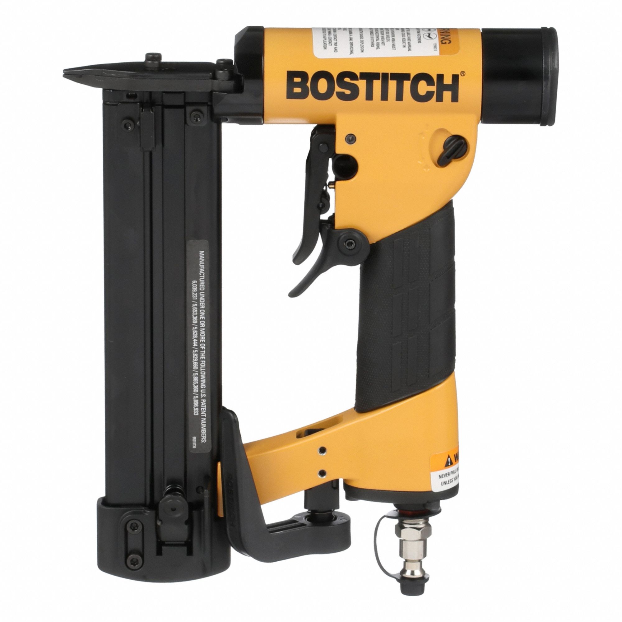 Air Nail Gun Kit: Pin, 0°, Glue, 1/4 in Male, Bump, Strip Collation, For 23 ga Nail Gauge