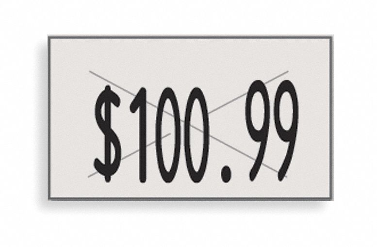 Pricing Labels: White, 1 Lines, 16 PK