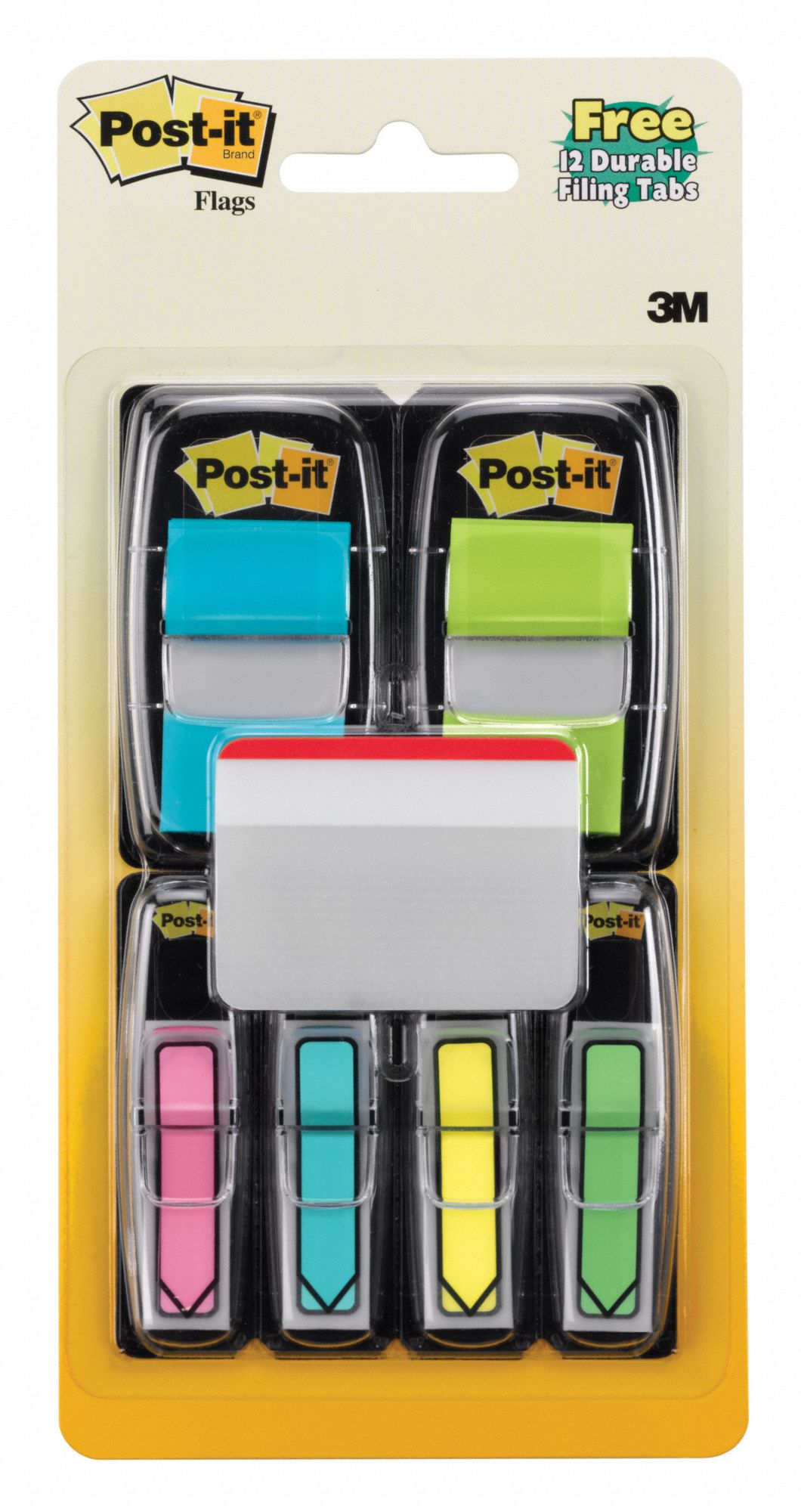 POSTIT Sticky Flags Assorted Bright, 196 Sheets per Pad, 196 Pads per