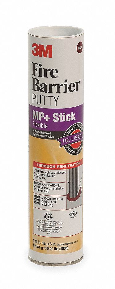 2UYE9 - Fire Barrier Putty 1.45 x 6In H Red Brwn