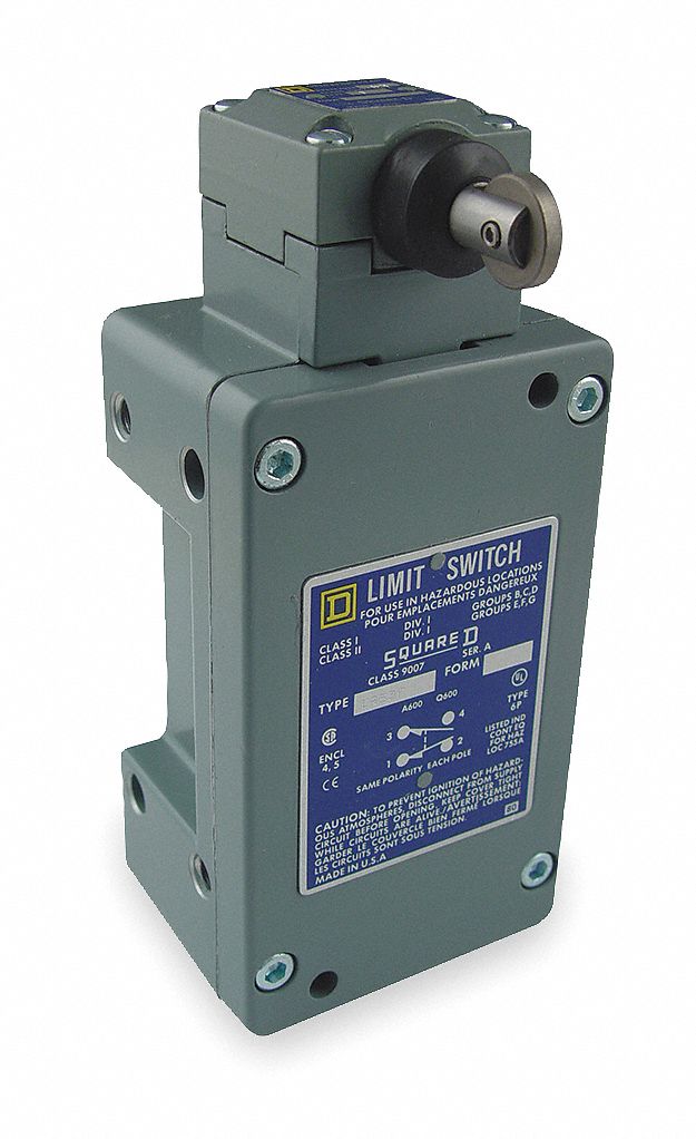 HAZARDOUS LOCATION LIMIT SWITCH, ROLLER PLUNGER, METALLIC, 9007CR