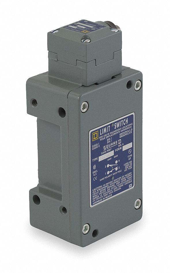SQUARE D Heavy Duty Limit Switch, 600VAC/DC Voltage Rating, 10 Amps, Side Actuator Location   Limit / Interlock Switches   2UYJ5|9007CR53G