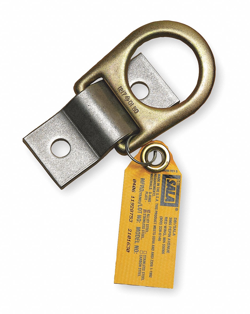 3M DBISALA DRing Anchor 310 lb Wt Capacity, Swivel DRing