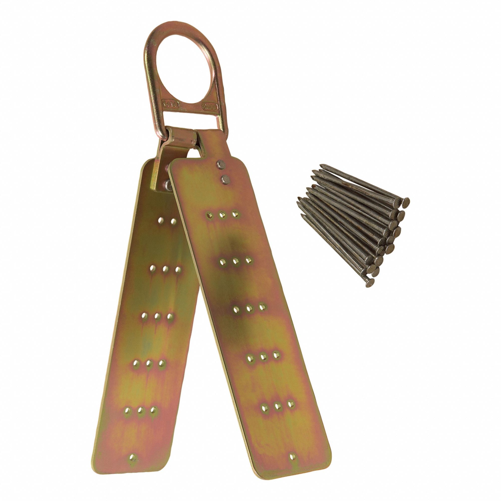 Roof Anchor: 310 lb Capacity, For Wood, Flat/Inclined Roofs, Nail-In, Fixed D-Ring