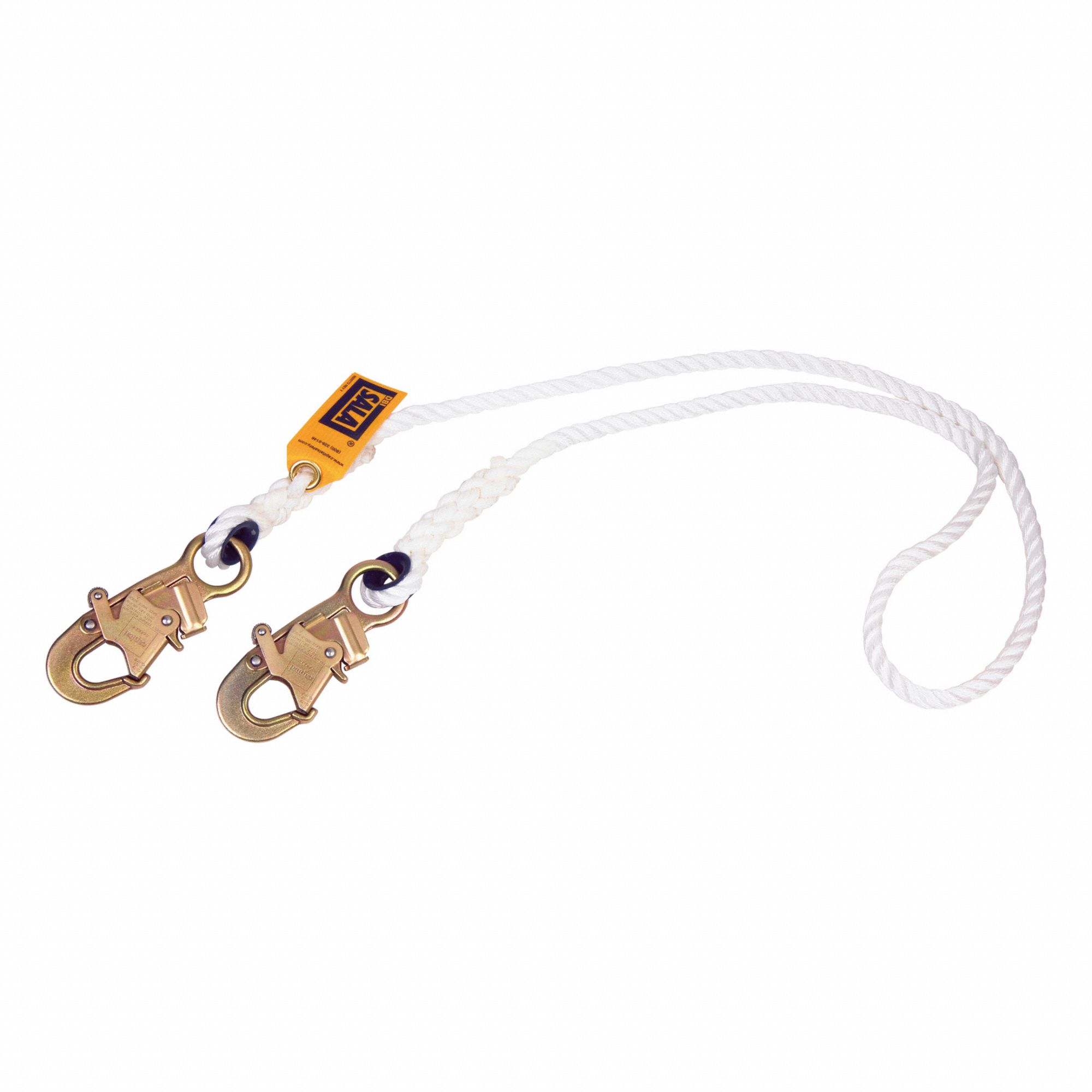 Positioning Lanyard: Steel Snap Hook, Steel Snap Hook, 6 ft Lg, 310 lb Capacity