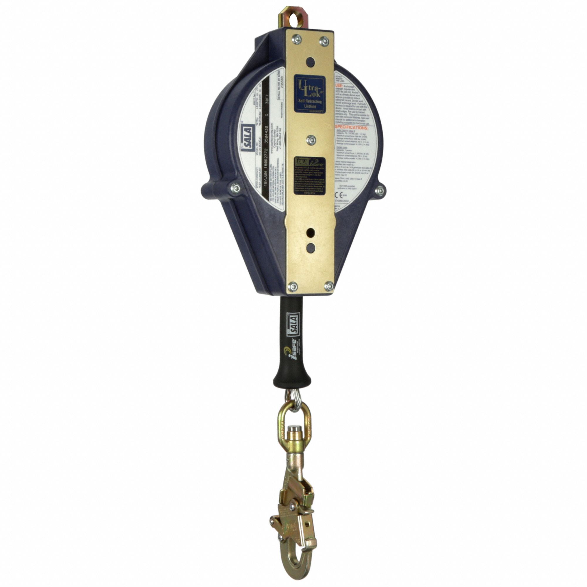 3M DBI-SALA, Harness Steel Snap Hook, 30 ft Line, Self-Retracting