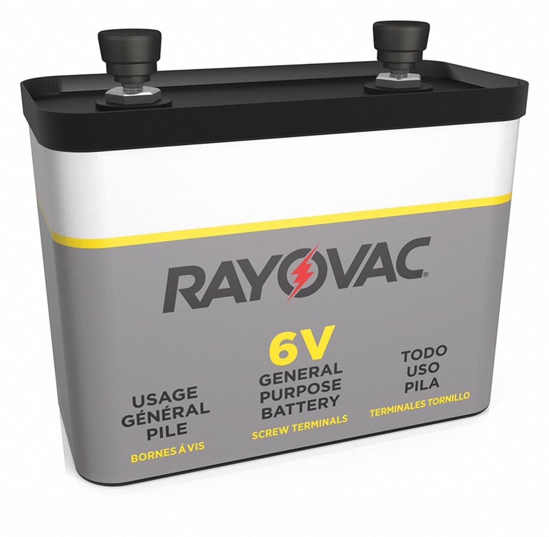 RAYOVAC 918, Fence/Ignition Battery, 6V DC, Carbon Zinc, 12 Ah, Screw