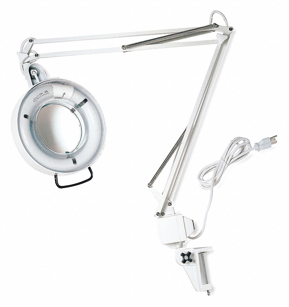 LUMAPRO Round Magnifier Light, 45 in Arm Length, 1.75x, Black 2V865