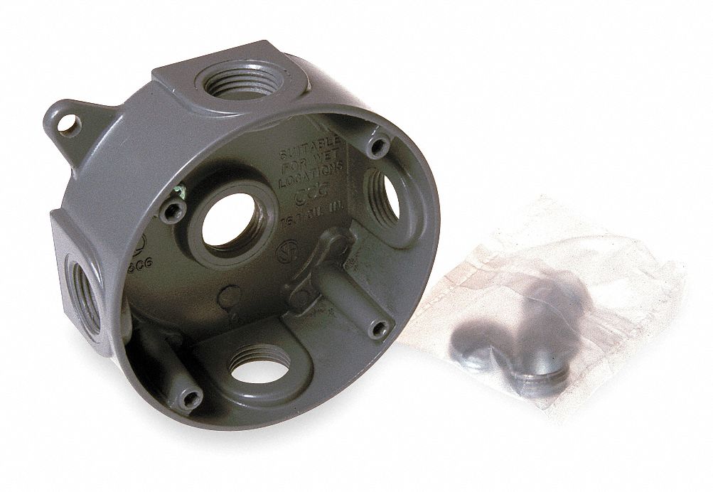 Round Weatherproof Box 5 Inlet 16 cu In